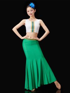 Floral Waist Performance Costume Womens Dance Skirt Fish Tail Skirt Art Exam Clothing Tai Ethnic Group Childrens Performance Outfit