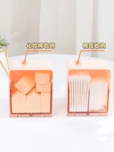 Cotton Swabs Q-tips Holder Dispenser Container Box with 2 Compartments Organizer