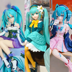 Bandai | 14cm Hatsune Miku Anime Figure Noodle Stopper Flower Fairy Miku Action Figure PVC Collection Model Ornament Toys Birthday Gifts