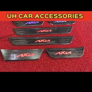 PERODUA AXIA 2023 2024 CARBON LED SIDE DOOR STEP SILL SCUFF PLATE