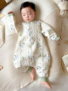 Baby Sleeping Bag Air Cotton Spring Autumn Winter Warmth Three Layer Cotton Kick Proof Durable Zipper Design Pure Cotton Leg Split