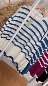 OLIVE STRIPE BLOUSE RAJUT PREMIUM KNITWEAR QUALITY