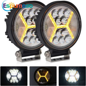 Round LED Work Light 4 inch Spot Flood Beam for Offroad 4X4 SUV Tractor Truck Fog Lamp Driving Car LED Working Lights
