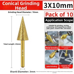 XINGONG | Ultra-hard Titanium Coated Diamond Grinding Bit 3mm