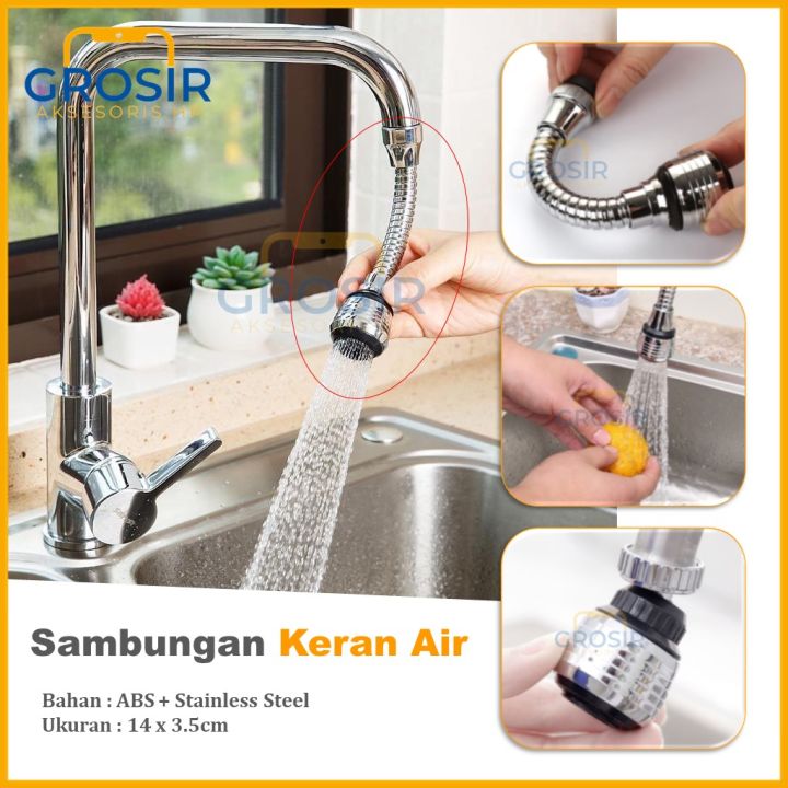 Sambungan kran air Stainless Fleksibel saringan keran wastafel cuci ...