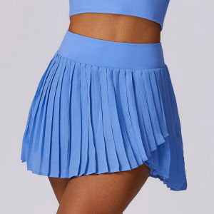 Fashionable Casual Pleated Sports Mini Skirt Womens Fake Two-Piece Quick-Dry Tennis Skirt Fitness Short Skirt 8600