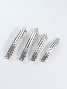 10pcs/lot Silver Metal Three-Part French Barrette Blank Iron Spring Hair Clip Base for DIY Jewelry Making Bow Hair Accessories