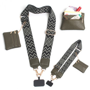 Crossbody Mobile Phone Lanyard with Universal Gasket Zipper Wallet Adjustable Cell Phone Strap for Womens Bags Earphone Case