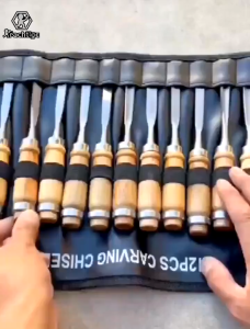 Bộ đục gỗ lớn 12 món điêu khắc chạm trỗ gỗ lưỡi thép hợp kim cao cấp