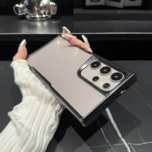 【รุ่นใหม่ พร้อมส่ง】เคสโทรศัพท์กันกระแทกหุ้มเกราะสุดหรูสำหรับ เคสSamsung Galaxy S23 S24 Plus Ultra ฝาหลังแบบใส TPU เนื้อนิ่มโปร่งใสเคสแบบ เคสซัมซุง S24 Plus