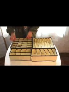 【Woody】3pcs/set Bamboo charcoal &4pcs/set Non-woven Fabric Foldable Storage box underwear Organizer Bra Necktie Panties Socks Case Drawer