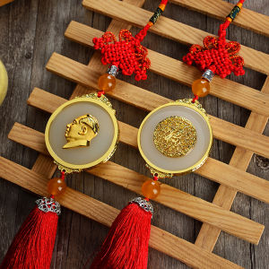 President Mao Crystal Car Hanging Ornament Rearview Mirror Decoration High-end Automobile Interior Accessories Photo Pendant