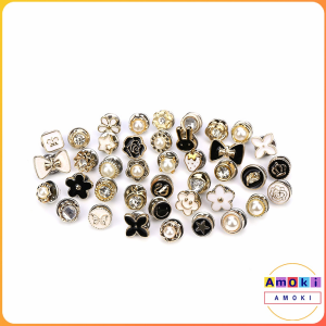 Amoki Anti-Exposure Pearl Decorative Buttons Twist No Seam Button Flower Snaps Fastener Buttons