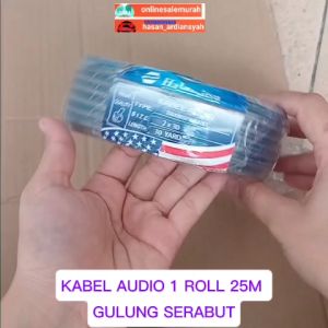V215 ORI KABEL ROLL ROL 25 M METER AUDIO LISTRIK TRANSPARAN 30 YARD 25M SERABUT GULUNG ISI 2 TRANSPA