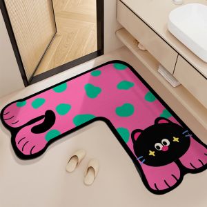 Thảm Tắm Hình Chữ L Hoạt Hình VIKAMA Blue Dog Chất Liệu Diatomite Thấm Hút Chống Trơn Trượt Dành Cho Trẻ Em Phong Cách Hiện Đại Dùng Cho Nhà Tắm Bồn Rửa.