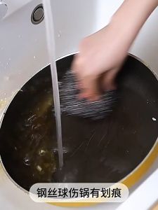 双面银丝洗碗海绵 – 厨房清洁神器  Dual-Sided Silver Sponge – Kitchen Cleaning Essential