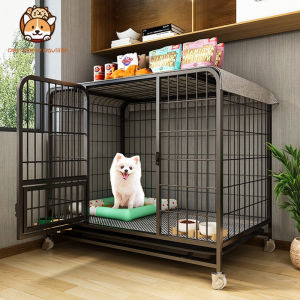 Pet Cage Square Tube Pet Cage Large Metal Dog Cage Stainless Steel Large Free Space Dog Cage With 4 Wheels