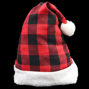 Easy DIY Christmas Hat: A 28cm Red Checkered Cloth Hat for Children & Adults