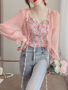 Summer New Fashion Sweet Lightweight Womens Shells Cardigan Sleeveless V-neck Short Outerwear Korean Style Loose Fit
