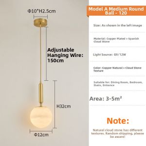 KAILISHI | Natural Marble Moon Creative Pendant Light