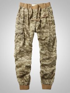 YUANZOU | Quần Jogger Đa Túi Kiểu Camo Sa Mạc Phong Cách Cổ Điển Dày Nam