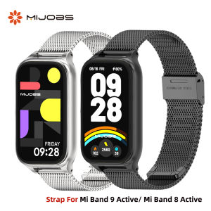 Strap For Mi Band 9 Active Watchband For Xiaomi Smart Band 8 Active Metal Wristband for Mi Band 9 Active correa Stainless Steel