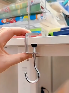 5Pcs Clip Pengait Meja Tidak Perlu Meninju Gantungan Tas Meja Serbaguna