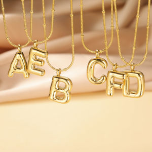 SKYRIM Fat Cute 26 Letters Necklace Bead Chain Women Girls Necklace Jewelry Gift