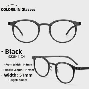 Colore.in | Ultra-light Titanium Round Anti-blue Light Glasses Frame