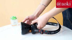 AOKI Senter Kepala 40W Cahaya Putih Tahan 30Jam 6000mAh Cas Tipe-C Reflektor Alumunium AK-3701A ORI