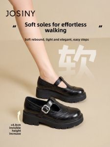 Josiny | French Thick Sole Height Increase Mary Jane Shoes for Women