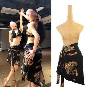 Váy Khiêu Vũ Latin Không Đều ZS Bright Bead Edge Váy Khiêu Vũ Nửa Người Dành Cho Nữ Quần Lót Bên Trong Bộ Đồ Khiêu Vũ Latin