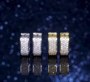 Huitan Fashion Contracted Design U Hoop Metal Earrings for Women Full Paved Shiny CZ Daily Wear Exquisite Earrings 2022 Jewelry