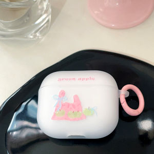 Mint Green Apple Silicone Case for Airpods pro 2 1 3 4 5 Wireless Bluetooth Earphone Protective Cover Girls Fashion Anti-fall Matte