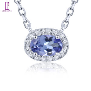 Lohaspie Jewelry Real Solid Sterling Silver 925 Pendant Original Natural Tanzanite Pendant Silver Pendant 925 Original Tanzanite Pendant Birthstone For Women Silver 925 Jewelry