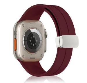 สายซิลิโคนสำหรับ Apple Watch 10 11 46 มม. 42 มม. 44/45/38 มม. สายแม่เหล็กสำหรับ iWatch 10 11 9 7 8 SE 6 Ultra 3 49 มม.