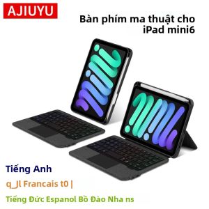 Bàn Phím Thông Minh AJIUYU Dành Cho iPad Mini 6 8.3 Inch Vỏ Bảo Vệ Thông Minh Từ Tính Đèn Nền Riêng Biệt Hỗ Trợ Ngôn Ngữ Tây Ban Nha Và Bồ Đào Nha