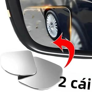 2 Chiếc 360 °   Gương Chiếu Hậu Ô Tô Không Viền HD Có Thể Điều Chỉnh Góc Rộng Phụ Trợ Gương Tròn Nhỏ Cho An Toàn Xe Cộ