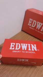 Edwin Kasut Sekolah Hitam / Black School Shoe SLIP ON EW3001