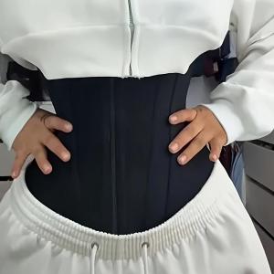 Waist Belt Zipper + Three Buckle Dual Layer Compression Hourglass Body Shaping Waist Cincher Fitness Shapewear for Women