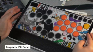 Haute42 C-AT Joystick-Free Arcade Controller with RGB Light Ring Compatible with PC/PS3/PS4/Switch gaming platforms Includes padded palm rests Supports hot-swapping and SOCD functionality