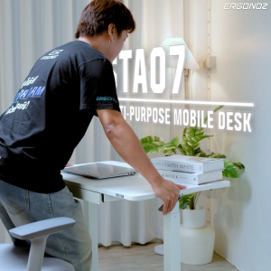 ERGONOZ โต๊ะปรับระดับ เคลื่อนย้ายได้ โต๊ะปรับความสูงได้ มีลิ้นชักเก็บของ โครงสร้างแข็งแรง Standing Desk