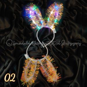 BANDO LED TELINGA KELINCI / BANDO LED GLITTER / BANDO LED ELASTIS IMPORT PREMIUM / BANDO RABBIT TAHUN BARU / BANDO NATAL / BANDO NATAL / BANDO PESTA / BUNNY LED HEADBAND / RGL5775