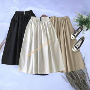 Rok crinkle anak perempuan rok panjang anak 4-15 tahun
