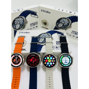 MAFAM【🚀Ready Indonesia】2024 Smart Watch AMOLED 1.52 Round Screen Z78 Ultra Waterproof Jam tangan pintar Men Women Fitness Tracker Compass NFC Blood Pressure Monitor and Game for Android IOS jam tangan pintar