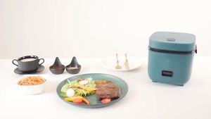 1.2L Mini Rice Cooker with Non-stick Pot and Steamer Multifunctional Steaming Kitchen Small Appliances 200W Periuk Nasi Elektrik 迷你电饭煲 电饭锅
