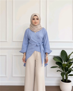 💖AB💖 [ready stock] Blouse Women Tops Waist Casual office / work Wanita Baharu Baju Perempuan Style