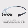 Mini SAS HD 12G SFF8643 ถึง 4 SATA ภายในสาย SFF 8643 เมนบอร์ดคอนโทรลเลอร์ 4 SATA Hard Drive Server Cable. 