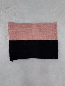 ciput rajut dua warna zikzak.dalaman hijab.ciput