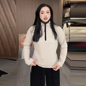 Plus Size Half Turtleneck Bottoming Shirt Womens Fall and Winter Inner Wear Western-Style for Slightly Chubby Slim Looking T-shirt Shoulder Width Loose Fat Hiding Top